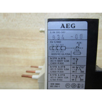 AEG Industrial Engineering 910-341-934-00 Overload Relay  91034193400 - New No Box
