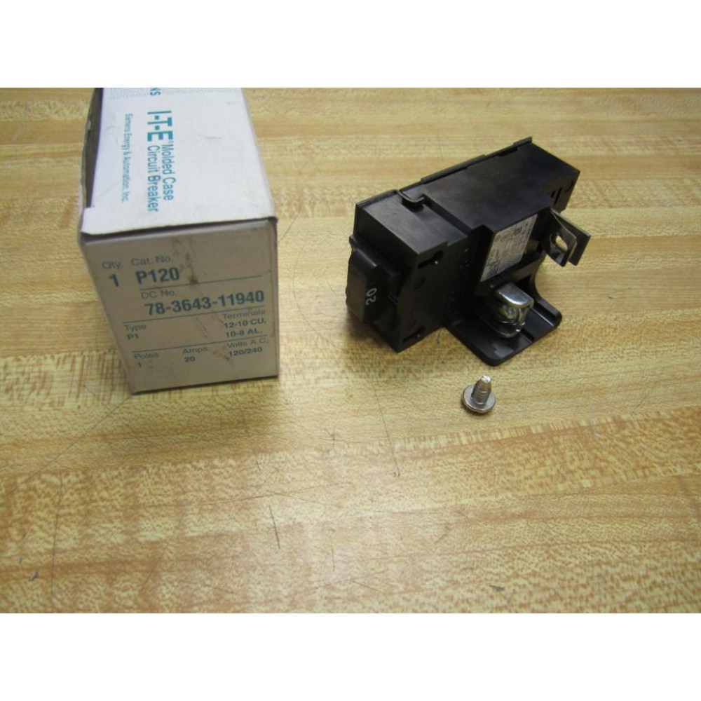 Siemens P120 ITE Pushmatic Breaker 20A 1P 120240V