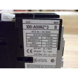 Allen Bradley 100-A09NZJ3 Contactor 100-A09NZ*3 - Used