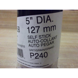 Norton 66261131458 PSA Paper Disc 5" Dia. Grit P240 A275