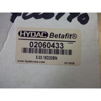 Hydac 02060433 Filter 5.03.18D20BN
