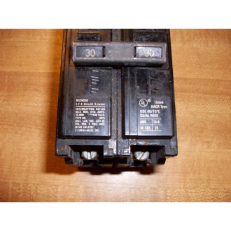 Siemens BQ2B030 Circuit Breaker 30A 2 Pole EQ-B230 - Used