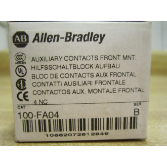 Allen Bradley 100-FA04 Contact Block 100FA04 Series B