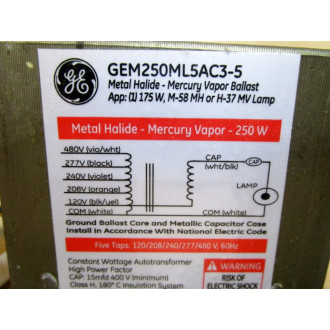 GE General Electric GEM250ML5AC3-5 Ballast