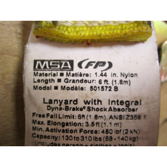 MSA 501572 MSA Lanyard With Shock Absorber - Used