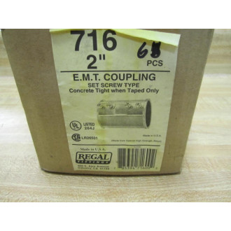 Regal 716 E.M.T. 2 Inch Coupling (Pack of 6)