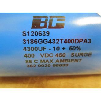 BC 3186GG432T400DPA3 Capacitor - New No Box