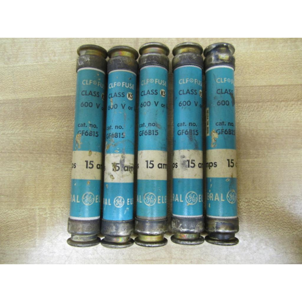 GE General Electric GF6B15 Class K5 Fuse Bag Of 5 - Used