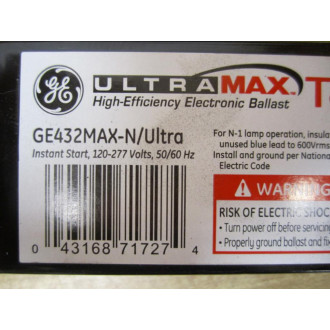 GE General Electric GE432MAX-NULTRA Ballast - New No Box