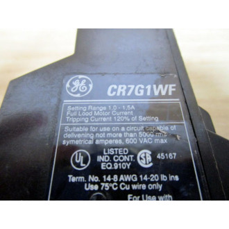 General Electric CR7G1WF Overload Relay - New No Box