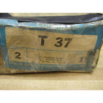 Crouse & Hinds T 37 Conduit Bodies Size 1" (Pack of 2)