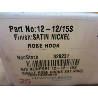 Newport 12-1215S Satin Nickel Robe Hook  121215S