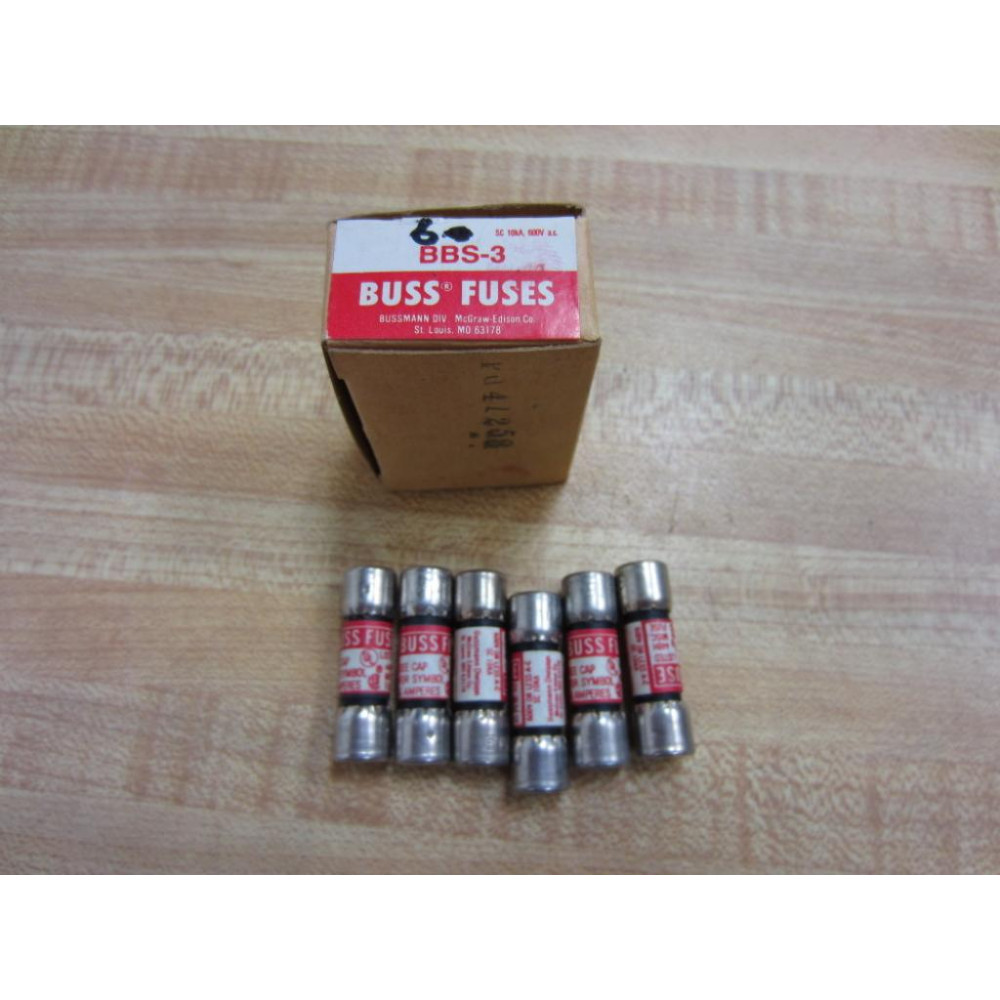 Buss BBS 3 Bussmann Fuse Cross Ref 1CT08 (Pack of 6)