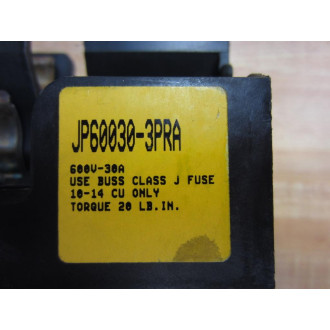 Bussmann JP60030-3PRA Fuse Block Class J Pyramid - New No Box