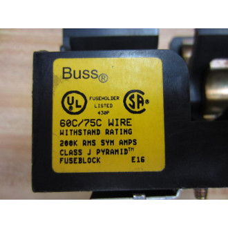 Bussmann JP60030-3PRA Fuse Block Class J Pyramid - New No Box