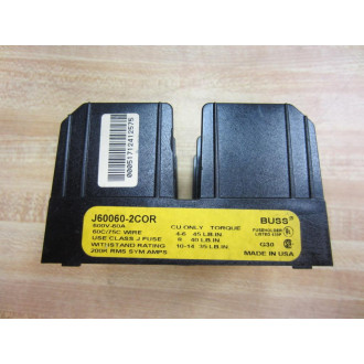 Bussmann J60060-2COR Fuse Block 2-Pole J600602COR (Pack of 3) - Used