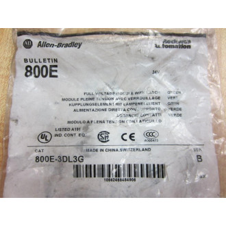 Allen Bradley 800E-3DL3G Module With Latch Series B