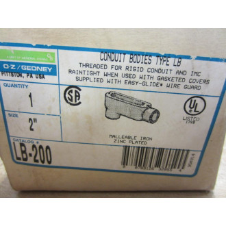 O-ZGedney LB-200 LB200 Conduit Body 2"