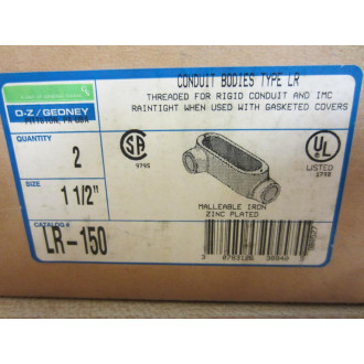 O-ZGedney LR-150 LR150 Conduit Body 1-12" (Pack of 2)