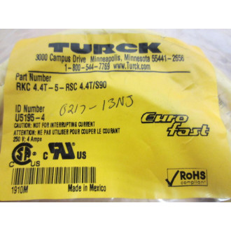 Turck RKC 4.4T-5-RSC 4.4TS90 RKC44T5RSC44TS90 Cable U5195-4