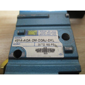 Mac Valves 451A-AOA-DM-DDAJ-2KL Solenoid Valve 451AAOADMDDAJ2KL - Used