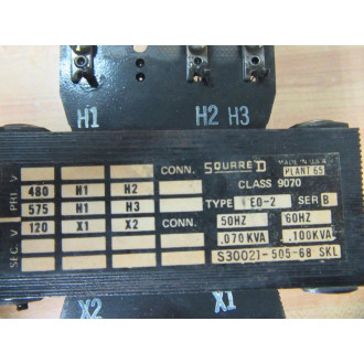 Square D 9070 EO-2 Transformer 9070 E0-2 Series B - Used