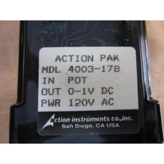 Action Instruments 4003-178 4003178 Relay 120Vac - Used