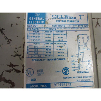 General Electric 9T91B7173 Voltage Stabilizer - Used