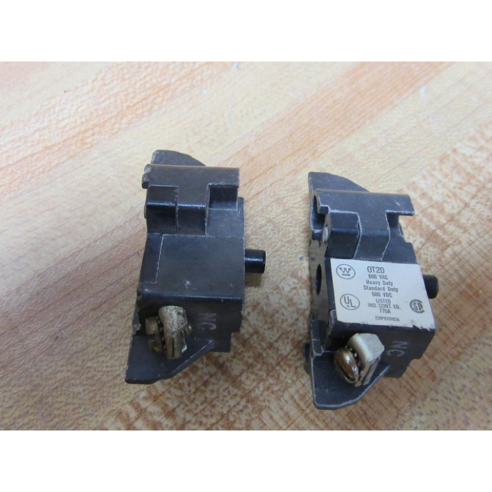 Westinghouse 0T2D Oil-Tite Contact Block NC OT2D (Pack of 2) - New No Box