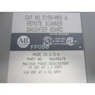 Allen Bradley 5150-MRS Scanner 5150-RS Host 5150-MRS A - Used