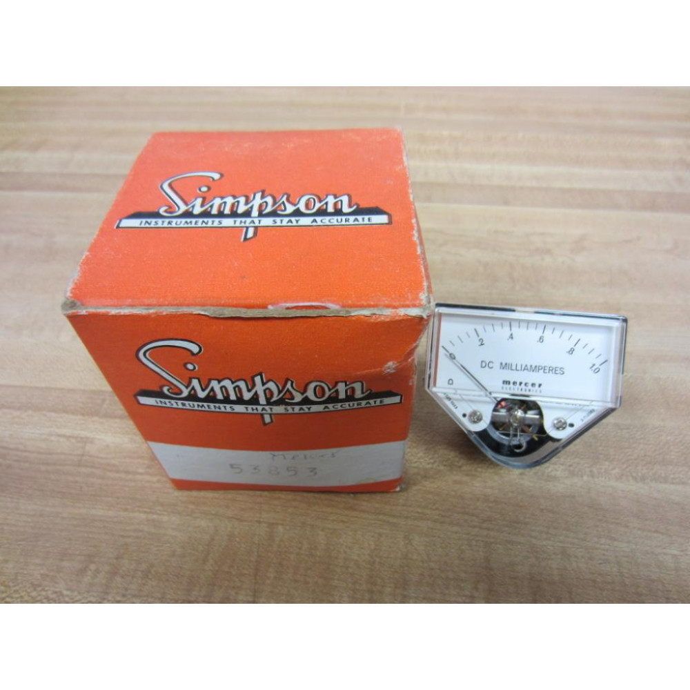 Simpson SK525-1023 Meter 53853 Range 0-1.0 DC Milliamperes