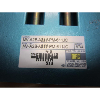 Mac Valves MV-A2B-A111-PM-611JC Valve MVA2BA211PM611JC - New No Box