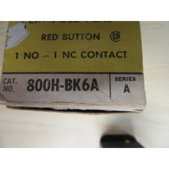 Allen Bradley 800H-BK6A Switch Push Button 800HBK6A Series A