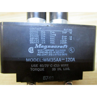 Magnecraft WM35AA-120A Relay  WM35AA120A