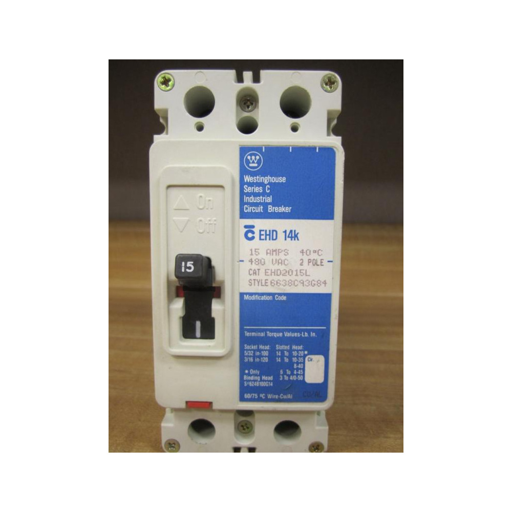 Westinghouse EHD-14K Circuit Breaker EHD2015L - Used