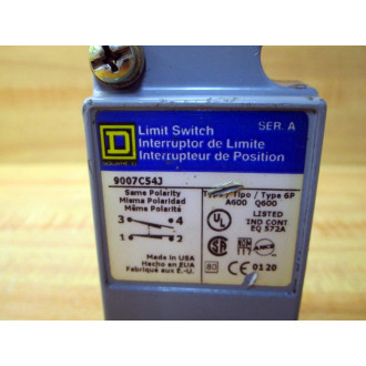 Square D 9007-C54J Limit Switch Body 9007C54J - Used
