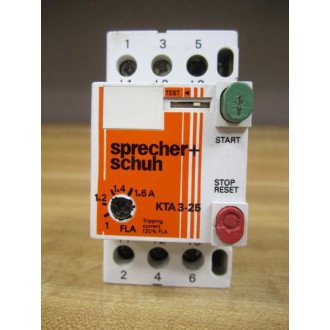 Sprecher+Schuh KTA 3-25 Circuit Breaker KTA325 1-1.6A - Used