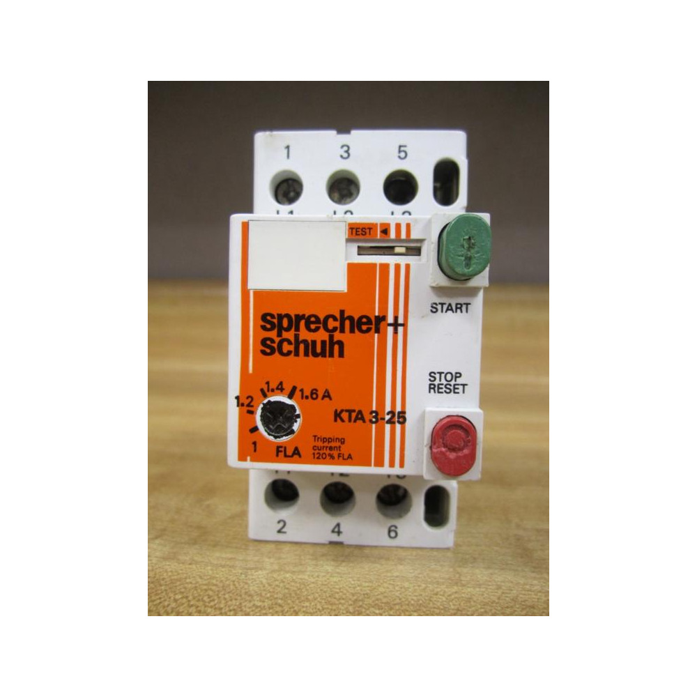 Sprecher+Schuh KTA 3-25 Circuit Breaker KTA325 1-1.6A - Used