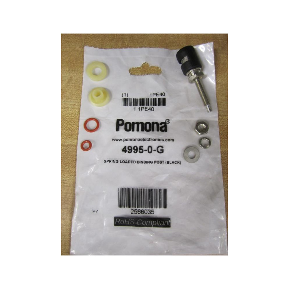 Pomona 4995-0-G Spring Loaded Binding Post 49950G Black Binding Post