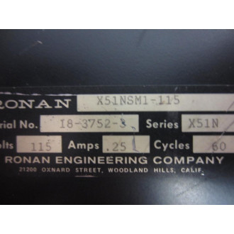 Ronan X51NSM1-115 Control Unit 115V - Used