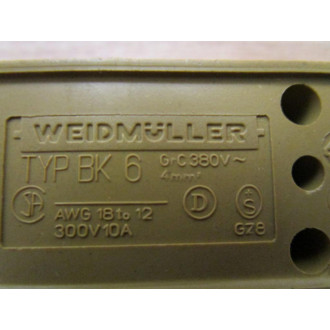Weidmuller TYP BK 6 Electrical Block - Used