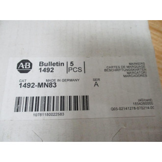Allen Bradley 1492-MN83 Marker 1492MN83 (Pack of 110)