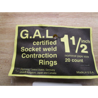 Gap-A-Let ZZ10404 Socket Weld Contraction Rings Diameter 1"-12" (Pack of 20)