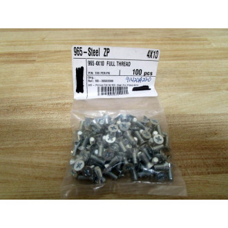 965 Phillips Flat Hd MS Steel Screws 965 Zinc Plated 4X10 (Pack of 100)