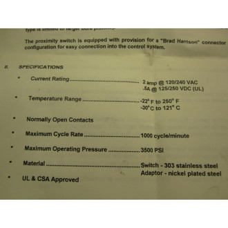 Lubriquip 527-003-430 Proximity Switch 827003430 - New No Box