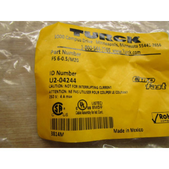Turck FS 6-0.5M20 Eurofast Receptacle U2-04244