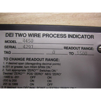 DEI 4450 2-Wire Process Indicator - Used