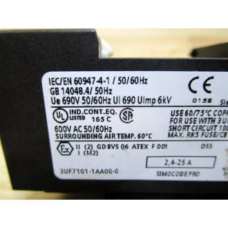 Siemens 3UF7101-1AA00-0 Relay Module - New No Box