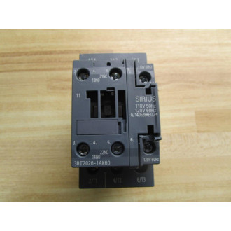 Siemens 3RT2026-1AK60 Contactor - New No Box