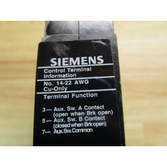 Siemens A01ED64 Auxiliary Switch - New No Box